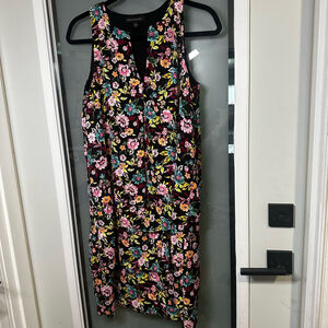 BANANA REPUBLIC SIZE XS Black Tiered Floral Sleeveless Dress
